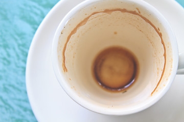 Image showing Empty cup of cappuccino coffee