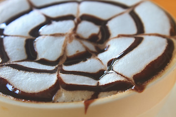 Image showing Close up cappuccino coffee