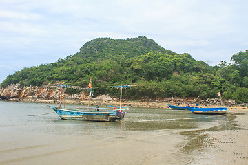 Image showing Fishing boat on the beach 