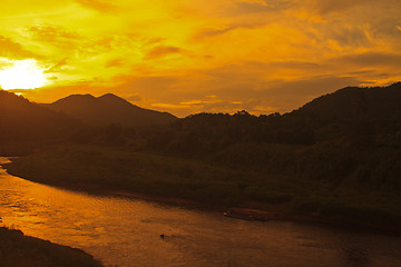 Image showing sunset on river