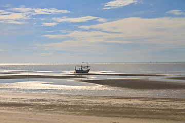 Image showing Fishing boat on the beach