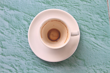 Image showing Empty cup of cappuccino coffee