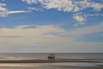 Image showing Fishing boat on the beach