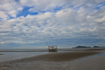 Image showing Fishing boat on the beach