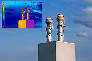 Image showing Thermovision image heating chimney