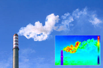 Image showing Thermovision image heating chimney