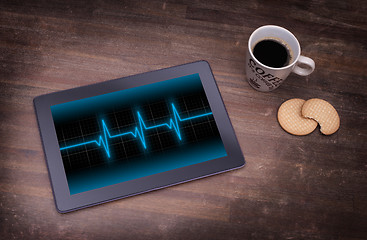 Image showing Electrocardiogram on a tablet - Concept of healthcare