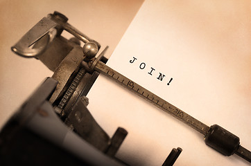 Image showing Vintage inscription made by old typewriter