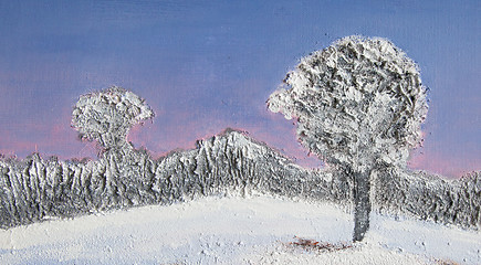 Image showing Oil painting of a winter landscape