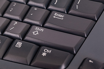 Image showing Black colored computer keyboard