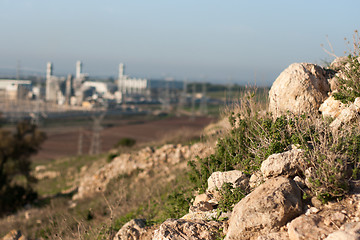 Image showing Nature and power plant
