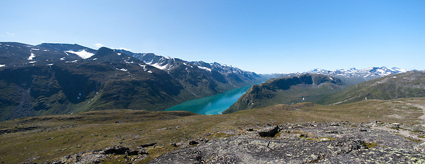 Image showing Besseggen Ridge in Jotunheimen National Park, Norway