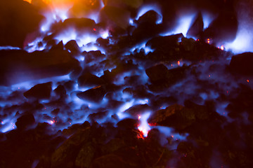 Image showing natural gas burns a flame at night