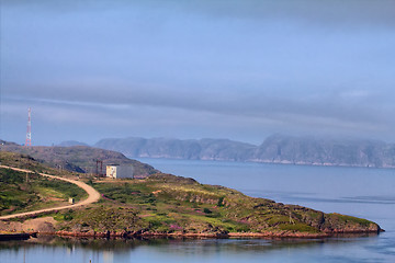 Image showing polar sea and shore road