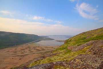 Image showing polar sea and shore road