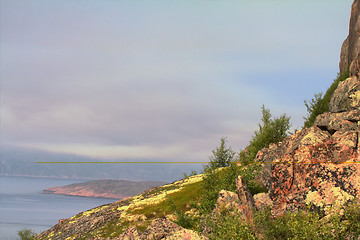 Image showing coast of Barents sea with bay