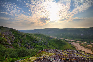 Image showing polar hills Scandinavian tundra in summer