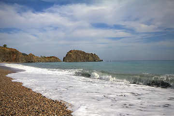 Image showing most beautiful pebble beach Mediterranean Sea