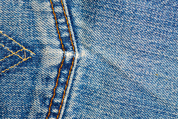 Image showing blue jeans background with seams