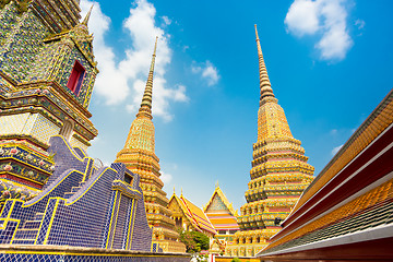 Image showing Pagodas of Wat Pho temple in Bangkok, Thailand