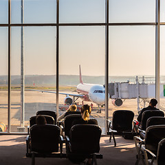 Image showing Passengers waiting on the airport.