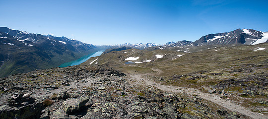 Image showing Besseggen Ridge in Jotunheimen National Park, Norway