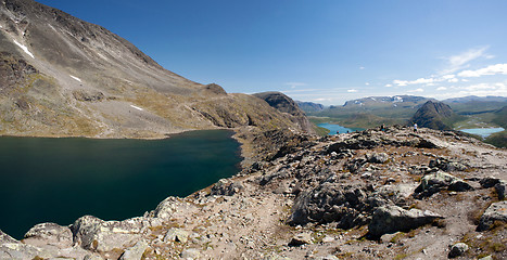 Image showing Besseggen Ridge in Jotunheimen National Park, Norway