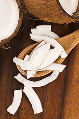 Image showing Close up of sliced coconut