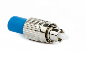 Image showing blue fiber optic FC connector