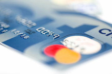 Image showing close up stacking credit cards