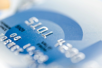 Image showing close up stacking credit cards