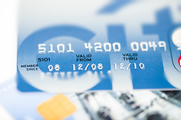 Image showing close up stacking credit cards