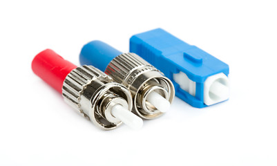 Image showing fiber optic connectors, ST, SC and FC