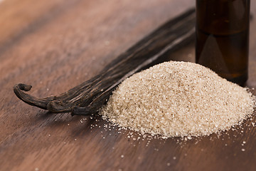 Image showing vanilla sugar and vanilla beans