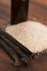 Image showing vanilla sugar and vanilla beans