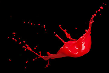 Image showing splash of red paint isolated on black