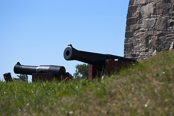 Image showing Cannons at Fredriksten Fort