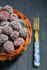 Image showing frozen blackberries isolated