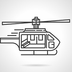 Image showing Flat line colored icon for emergency helicopter