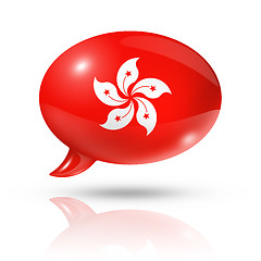 Image showing Hong Kong flag speech bubble