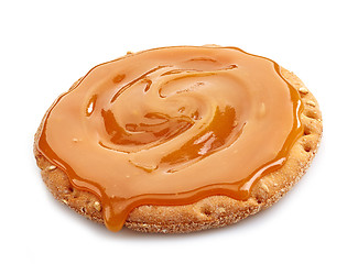 Image showing bread cookie with caramel cream