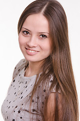 Image showing Portrait a beautiful young woman of European type 