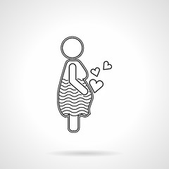 Image showing Flat line icon for motherhood