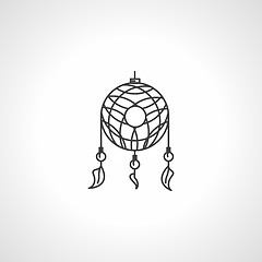 Image showing Black line dream catcher vector icon