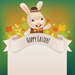 Image showing Happy Easter Bunny Greeting Card