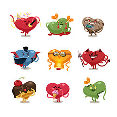 Image showing Valentines hearts icons set