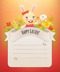 Image showing Happy Easter Bunny Girl Greeting Card.