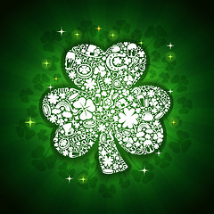 Image showing St Patrick's Days card of white objects on shine background