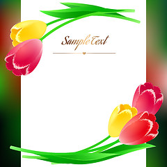 Image showing Beautiful vertical rectangular greating poster with spring flowe