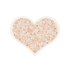 Image showing Valentites heart of objects beige